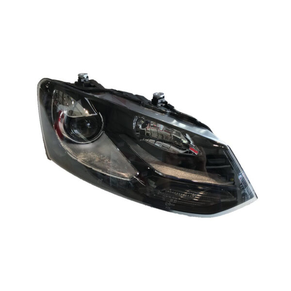 Μπροστινά Φανάρια Set Για Vw Polo 6R/ 6C 09-17 DRL GTI R-Look Μαύρα Με Ασημί Γραμμή H7/H7 Με Μοτέρ Carner - Image 4