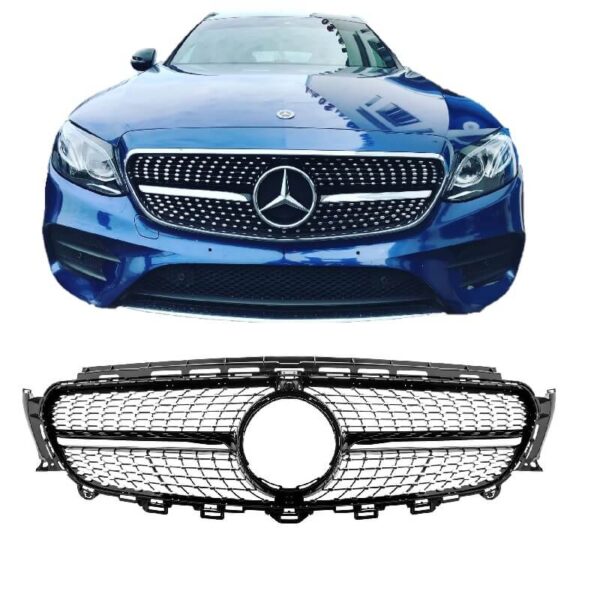 All in Point Μάσκα Για Mercedes-Benz E-Class W213 16-19 Diamond Look Χρώμιο/Μαύρο 1 Τεμάχιο 0020436