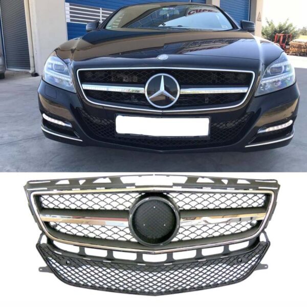 All in Point Μάσκα Για Mercedes-Benz CLS-Class W218 12-18 Amg Look Με Μονή Γρίλια Μαύρο/Χρώμιο 1 Τεμάχιο 0020483