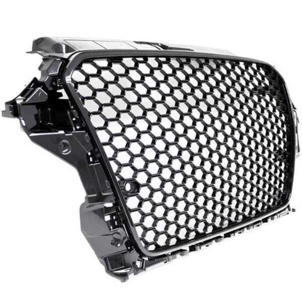 Μάσκα Για Audi A3 8V 12-16 RS3 Look Κυψελωτή Γυαλιστερό Μαύρο 1 Τεμάχιο - Image 2