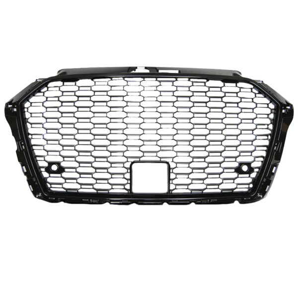 Μάσκα Για Audi A3 8V 16-20 RS3 Look Κυψελωτή Γυαλιστερό Μαύρο 1 Τεμάχιο - Image 2