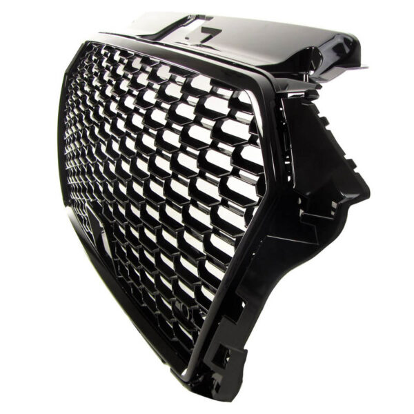 Μάσκα Για Audi A3 8V 16-20 RS3 Look Κυψελωτή Γυαλιστερό Μαύρο 1 Τεμάχιο - Image 6