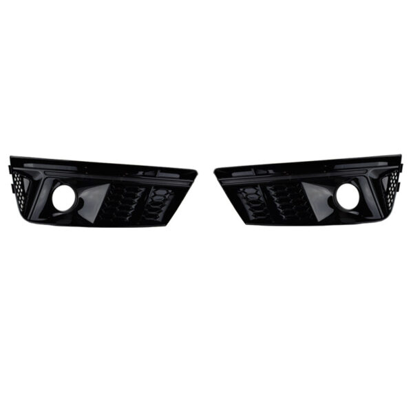Δίχτυ Προφυλακτήρα Εμπρός Πλαινό Για Audi A4 B9 16-18 RS4 Look Γυαλιστερό Μαύρο Αριστερό & Δεξί 2 Τεμάχια - Image 2