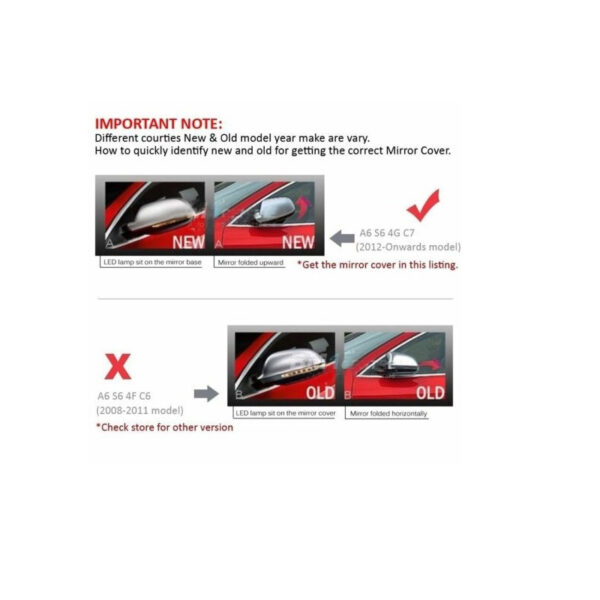 Καπάκια Καθρεφτών Για Audi A6 4G C7 11-14 RS6 Look Καβούκια Aluminium 2 Τεμάχια - Image 2