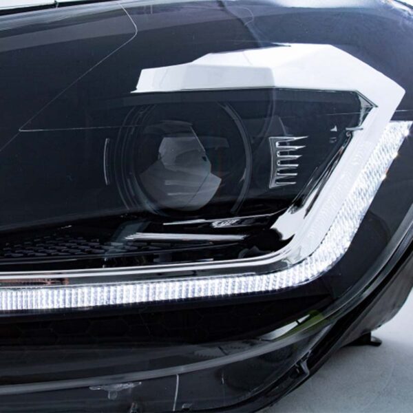 Μπροστινά Φανάρια Set Για Vw Golf VI (6) 08-12 DRL & Led Signal Dynamic Look Golf 7,5 Μαύρα Με ασημί Γραμμή H7 Με Μοτέρ Carner - Image 5