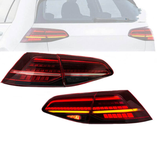 All in Point Πισινά Φανάρια Set Για Vw Golf VII 7 & 7.5 11-19 Led Bar Dynamic Facelift 7.5 GTI/R Look Κόκκινο/Φιμέ VLand 0021325