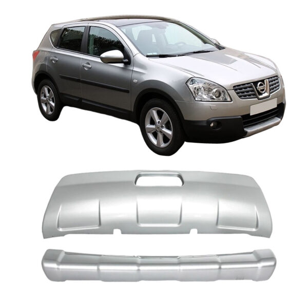All in Point Skid Plates Προφυλακτήρων Off Road Package Για Nissan Qashqai J10 2007-2010 Ασημί 2 Τεμάχια 0021382
