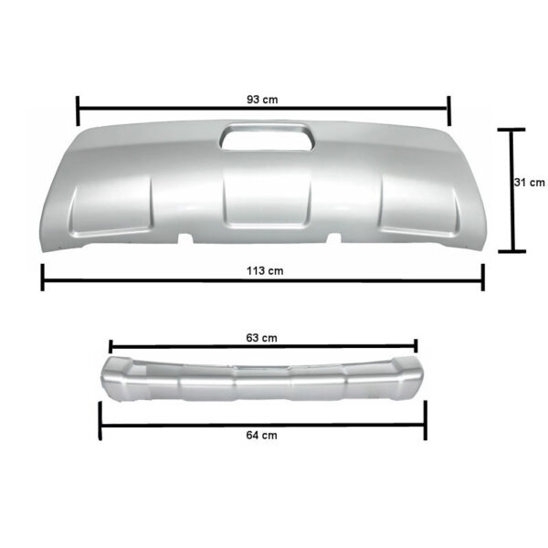Skid Plates Προφυλακτήρων Off Road Package Για Nissan Qashqai J10 2007-2010 Ασημί 2 Τεμάχια - Image 3
