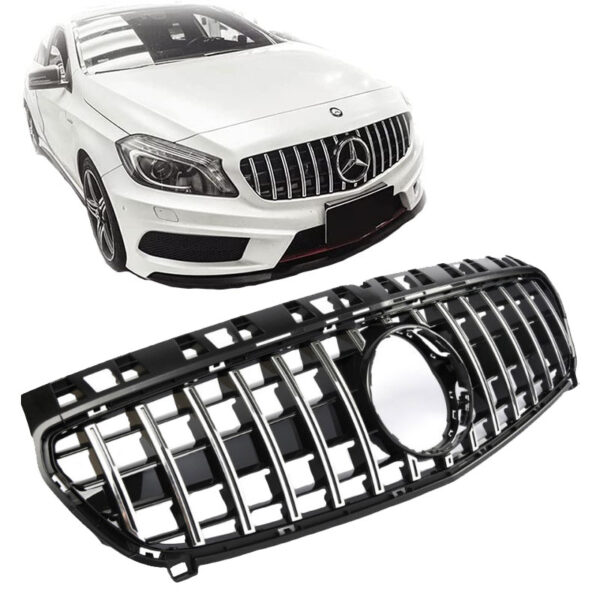 All in Point Μάσκα Για Mercedes-Benz A-Class W176 12-15 GT Amg Panamericana Look Μαύρο/Χρώμιο 1 Τεμάχιο 0021627