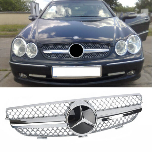 All in Point Μάσκα Για Mercedes-Benz CLK-Class W209 03-09 Amg Look Με Μονή Γρίλια Χρώμιο 1 Τεμάχιο 0021686