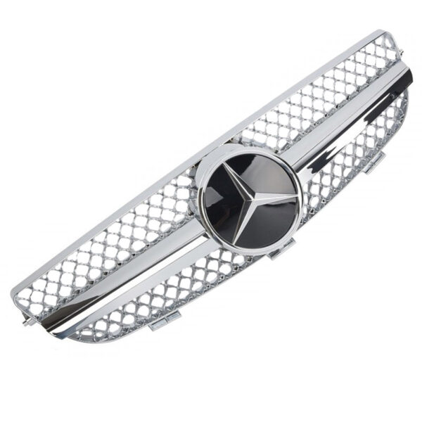 Μάσκα Για Mercedes-Benz CLK-Class W209 03-09 Amg Look Με Μονή Γρίλια Χρώμιο 1 Τεμάχιο - Image 2