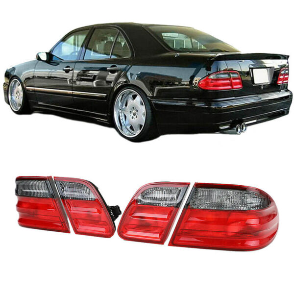 All in Point Πισινά Φανάρια Set Για Mercedes-Benz E-Class W210 95-02 Κόκκινο/Φιμέ Depo 0022160