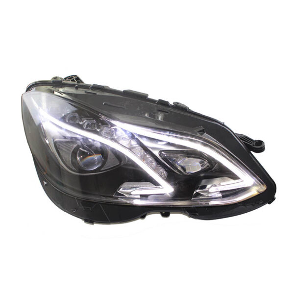 Μπροστινά Φανάρια Set Για Mercedes-Benz E-Class W212 09-13 Halogen Upgrade Σε Facelift Look Μαύρα Full Led DRL Με Μοτέρ Carner - Image 2