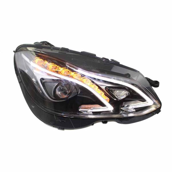 Μπροστινά Φανάρια Set Για Mercedes-Benz E-Class W212 09-13 Halogen Upgrade Σε Facelift Look Μαύρα Full Led DRL Με Μοτέρ Carner - Image 3