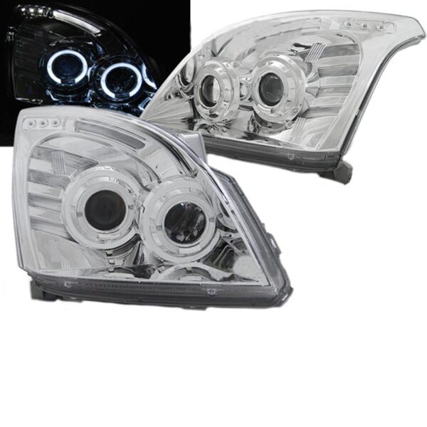 All in Point Μπροστινά Φανάρια Set Για Toyota Land Cruiser 120 03-09 Angel Eyes Χρωμίου H7/H3 Sonar 0022966
