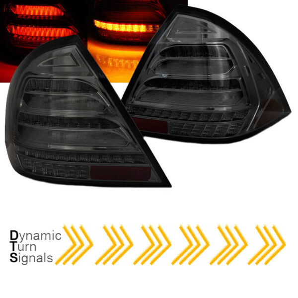 All in Point Πισινά Φανάρια Set Για Mercedes-Benz C-Class W203 00-04 Led Bar Dynamic Φιμέ JunYan 0023091