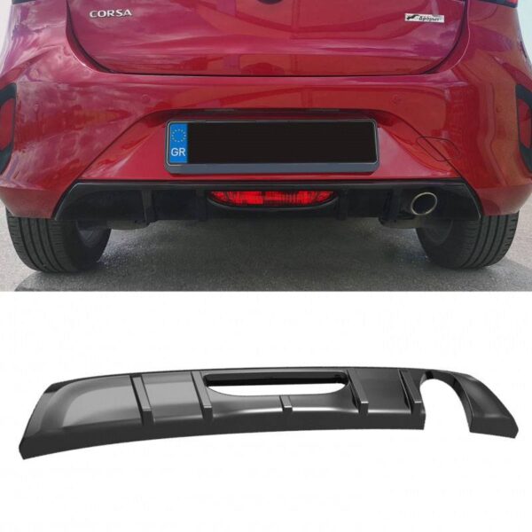 All in Point Diffuser Πίσω Προφυλακτήρα Για Opel Corsa F 2019+ Μαύρο Γυαλιστερό Από Abs Πλαστικό 1 Τεμάχιο 0024620