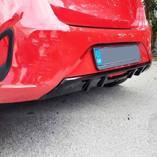 Diffuser Πίσω Προφυλακτήρα Για Opel Corsa F 2019+ Μαύρο Γυαλιστερό Από Abs Πλαστικό 1 Τεμάχιο - Image 3