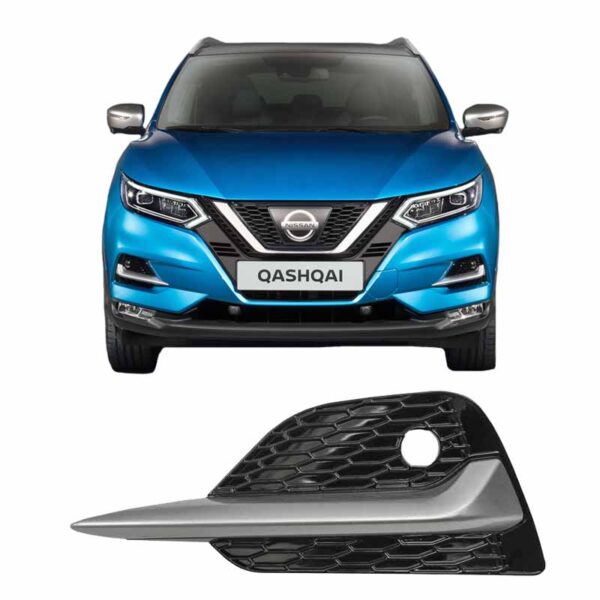 All in Point Δίχτυ Προφυλακτήρα Εμπρός Πλαινό Για Nissan Qashqai J11 17+ Με PDC Ασημί / Μαύρο Αριστερό 1 Τεμάχιο 0025223