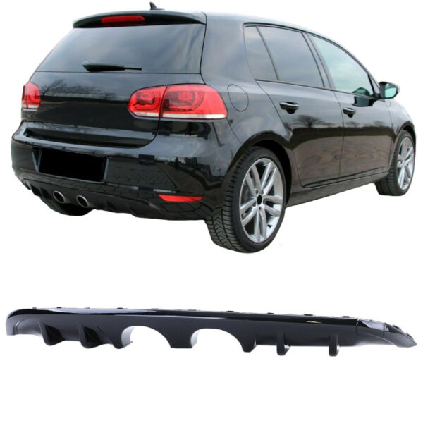 All in Point Diffuser Πίσω Προφυλακτήρα Για VW Golf VI (6) 08-12 R20 Look Γυαλιστερό Μαύρο Από Abs Πλαστικό 1 Τεμάχιο 0025324