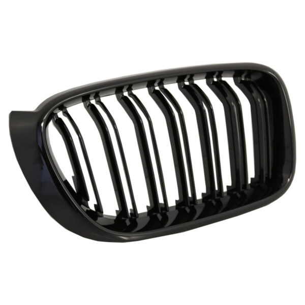 Καρδιές Μάσκας Για Bmw X3 F25 LCI 14-17 / X4 F26 14-17 M4 Look Με Διπλή Γρίλια Μαύρο Γυαλιστερό Με 7 Γρίλιες 2 Τεμάχια - Image 5