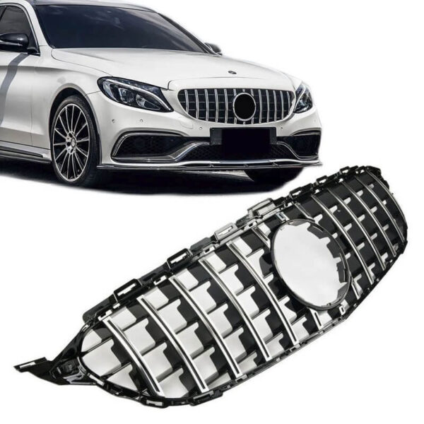 All in Point Μάσκα Για Mercedes-Benz C-Class W205 14+ GT Amg Panamericana Look Μαύρο/Χρώμιο 1 Τεμάχιο 0025675