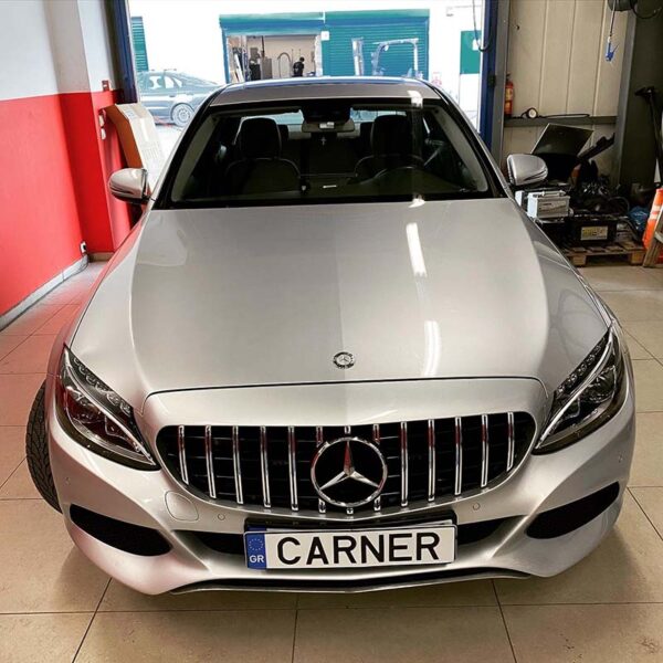 Μάσκα Για Mercedes-Benz C-Class W205 14+ GT Amg Panamericana Look Μαύρο/Χρώμιο 1 Τεμάχιο - Image 3