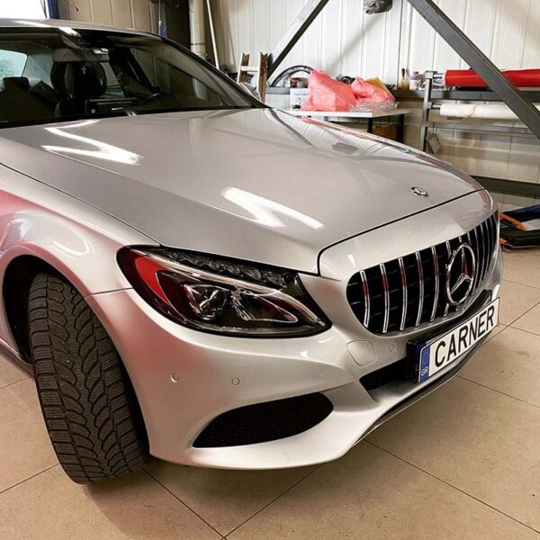 Μάσκα Για Mercedes-Benz C-Class W205 14+ GT Amg Panamericana Look Μαύρο/Χρώμιο 1 Τεμάχιο - Image 5