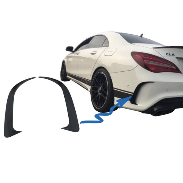 Πλαινά Πτερύγια Πισινού Προφυλακτήρα Για Mercedes-Benz CLA W117 13-17 Coupe Με Amg Προφυλακτήρα Γυαλιστερό Μαύρο 2 Τεμάχια - Image 2