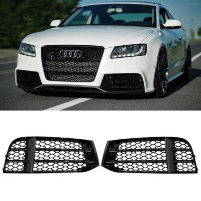 All in Point Δίχτυ Προφυλακτήρα Εμπρός Πλαινό Για Audi A5 8T 08-16 Για Τον RS5 Προφυλακτήρα Γυαλιστερό Μαύρο Αριστερό & Δεξί 2 Τεμάχια 0026685