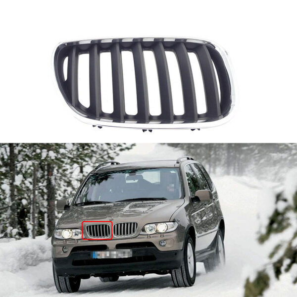 All in Point Καρδιά Μάσκας Δεξιά Για BMW Χ5 E53 04-08 Χρώμιο / Μαύρο 1 Τεμάχιο 0028359