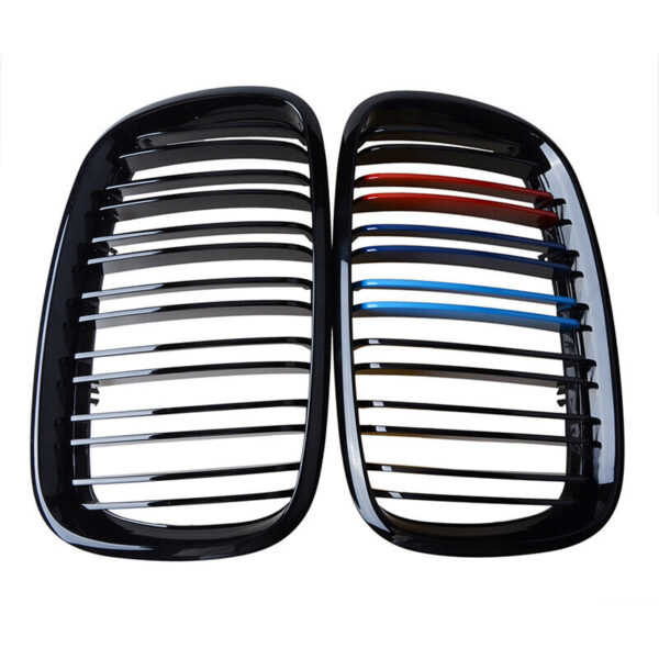 Καρδιές Μάσκας Για Bmw X5 E70 07-13 / X6 E71 08-14 M4 Look Με Διπλή Γρίλια Tri- Color Μαύρο Γυαλιστερό Με 7 Γρίλιες 2 Τεμάχια - Image 4