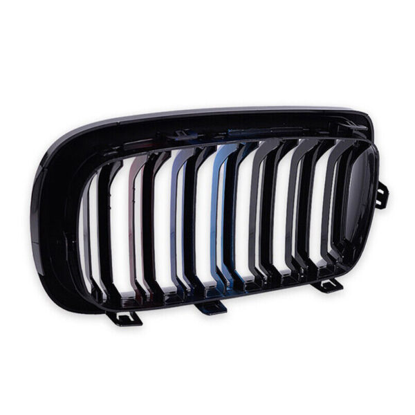 Καρδιές Μάσκας Για Bmw X5 F15 / X6 F16 13-18 M4 Look Με Διπλή Γρίλια Tri-Color Μαύρο Γυαλιστερό 2 Τεμάχια - Image 6