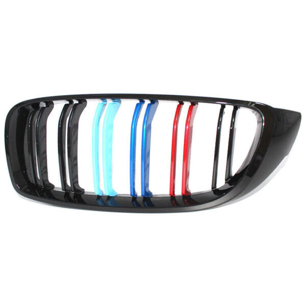 Καρδιές Μάσκας Για Bmw 4 F32 / F33 / F36 13-20 M4 Look Με Διπλή Γρίλια Tri-Color Μαύρο Γυαλιστερό 2 Τεμάχια - Image 6