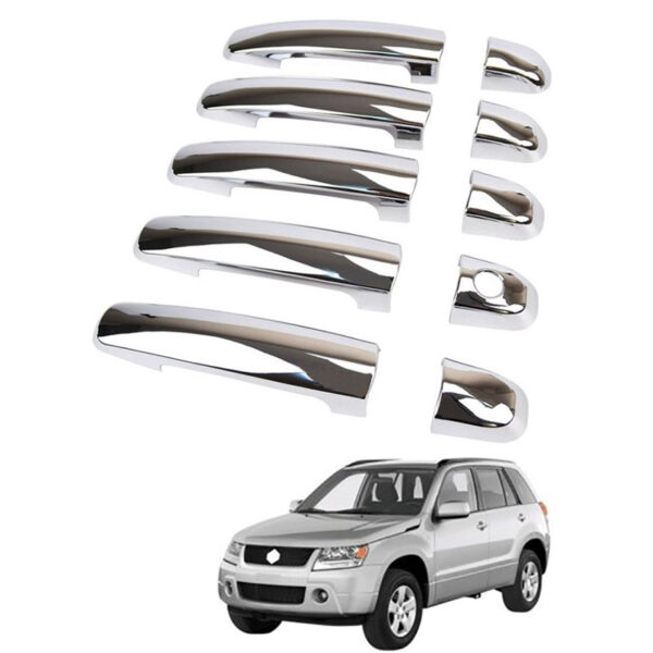 All in Point Καλύμματα Χερουλιών Πόρτας Χρωμίου Για Suzuki Grand Vitara 2005-2015 8 Τεμάχια Απο Ανοξείδωτο Ατσάλι 0029509