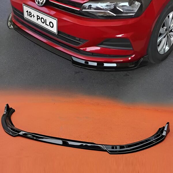 Μπροστινό Spoiler Για VW Polo AW 17+ Μαύρο Χρώμα Από Abs Πλαστικό 3 Τεμάχια - Image 6