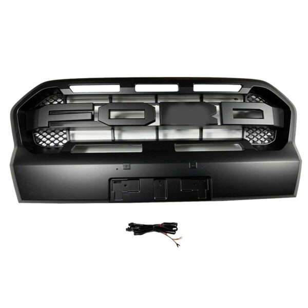 Μάσκα Για Ford Ranger T8 2019+ Wild Trak Με Led Μαύρο Ματ - Image 4