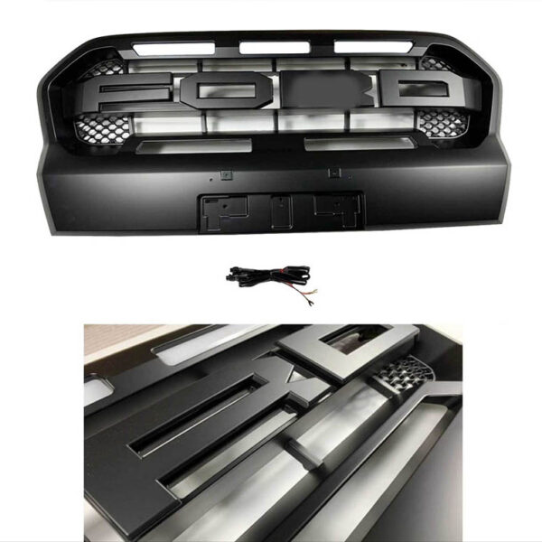 Μάσκα Για Ford Ranger T8 2019+ Wild Trak Με Led Μαύρο Ματ - Image 6