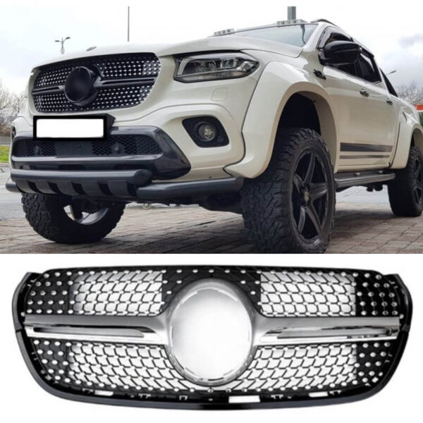 All in Point Μάσκα Για Mercedes-Benz X-Class W470 18+ Diamond Look Χρώμιο 1 Τεμάχιο 0029804