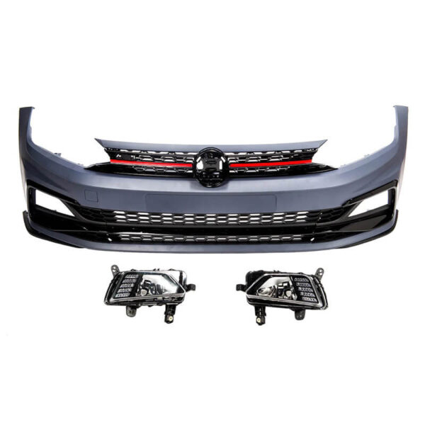 Μπροστινός Προφυλακτήρας Για VW Polo AW 18+ GTI Look Με Μάσκα & Προβολείς - Image 4