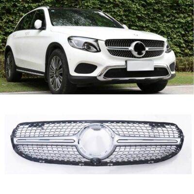 All in Point Μάσκα Για Mercedes-Benz GLC-Class X253 19+ Facelift Diamond Look Ασημί/Χρώμιο 0030329