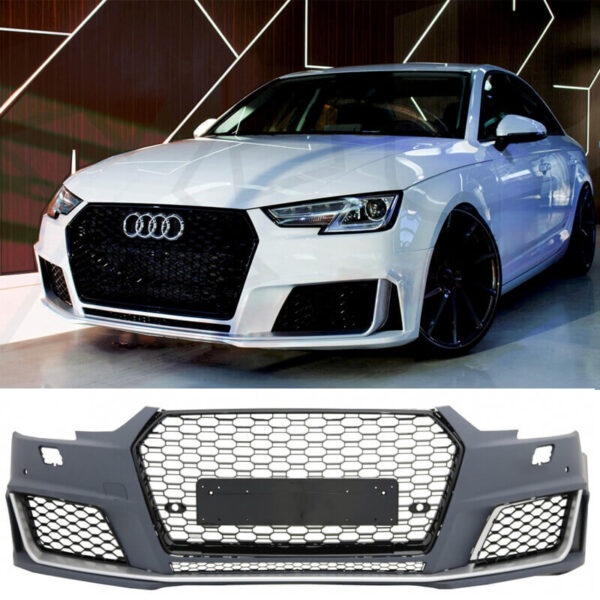 Μπροστινός Προφυλακτήρας Για Audi A4 B9 16-18 RS4 Look Με Μάσκα - Image 5