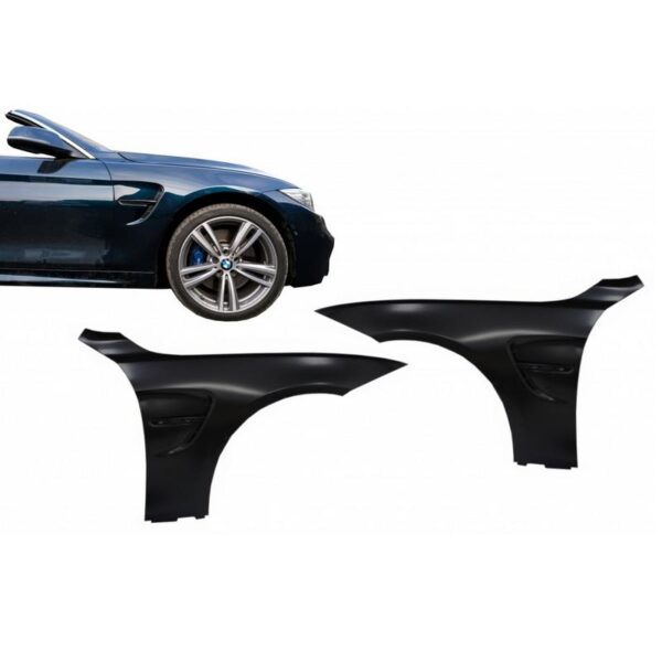 All in Point Μπροστινά Φτερά Για BMW Σειρά 4 F32 F33 F36 (2013-02.2017) Coupe Cabrio Gran Coupe M4 Design Με Μαύρους Αεραγωγούς 2 Τεμάχια 0030456