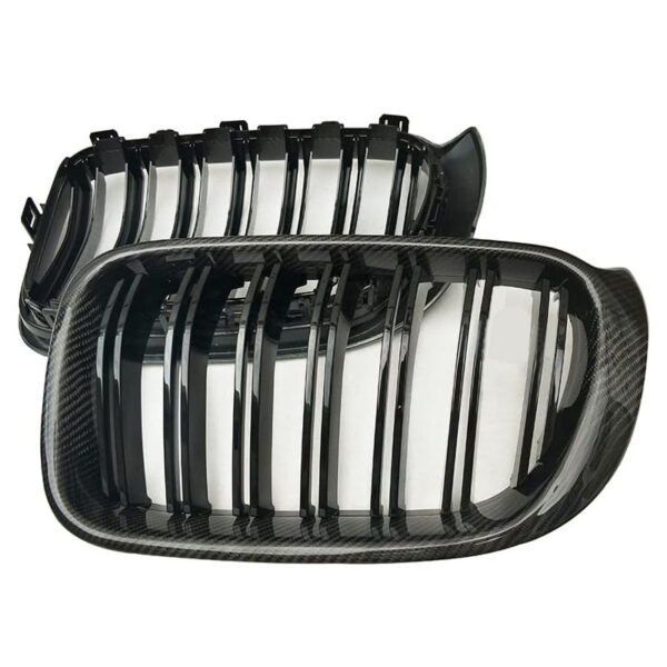 Καρδιές Μάσκας Για Bmw X3 F25 LCI 14-17 / X4 F26 14-17 M4 Look Με Διπλή Γρίλια Μαύρο Γυαλιστερό Με 7 Γρίλιες Και Πλαίσιο Carbon 2 Τεμάχια - Image 4