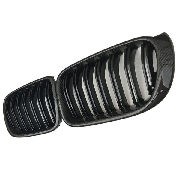 Καρδιές Μάσκας Για Bmw X3 F25 LCI 14-17 / X4 F26 14-17 M4 Look Με Διπλή Γρίλια Μαύρο Γυαλιστερό Με 7 Γρίλιες Και Πλαίσιο Carbon 2 Τεμάχια - Image 6