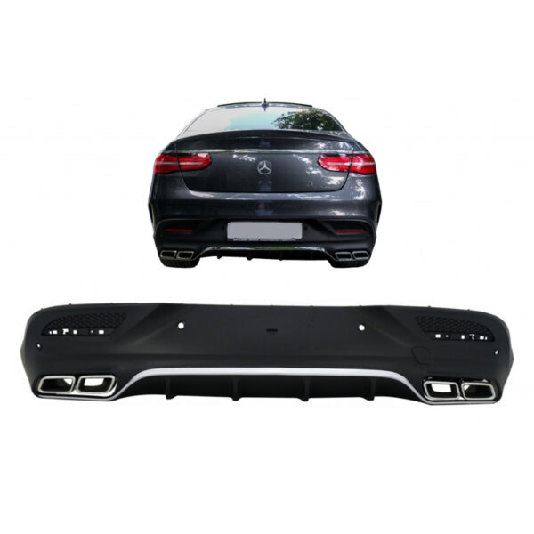 All in Point Diffuser Πίσω Προφυλακτήρα Για Mercedes-Benz GLE Coupe C292 2015-2019 GLE63 Amg Look Για Amg Sport Line Προφυλακτήρες Σετ Με Μπούκες Χρωμίου 0030833
