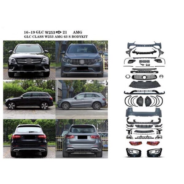 All in Point Body Kit Για Mercedes-Benz GLC C253/X253 16-19 Full Upgrade To Faceift 2021 Amg Με Προφυλακτήρες