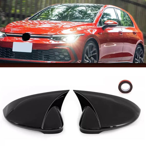All in Point Καπάκια Καθρεφτών Για Vw Golf VIII (8) 20+ Χωρίς Lane Assist Γυαλιστερό Μαύρο 2 Τεμάχια 0031357