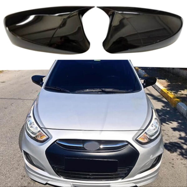 All in Point Καπάκια Καθρεφτών Για Hyundai Accent 2011-2018 Χωρίς Φλας Γυαλιστερό Μαύρο 2 Τεμάχια 0031370
