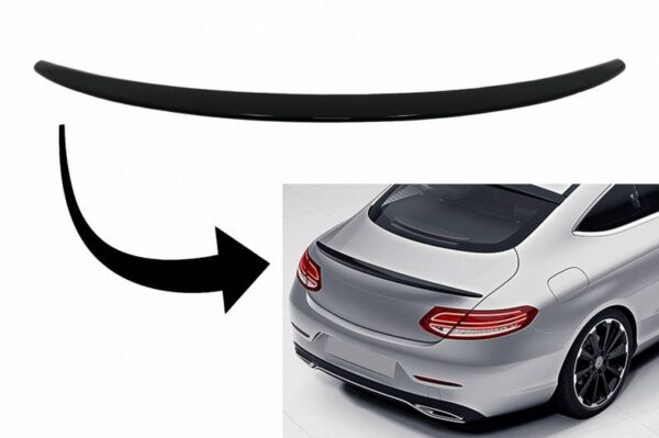 Αεροτομή Πορτ Παγκάζ Για Mercedes-Benz C-Class C205 Coupe 14-21 Amg look Lipspoiler Από Abs Πλαστικό Μαύρη Γυαλιστερή - Image 2